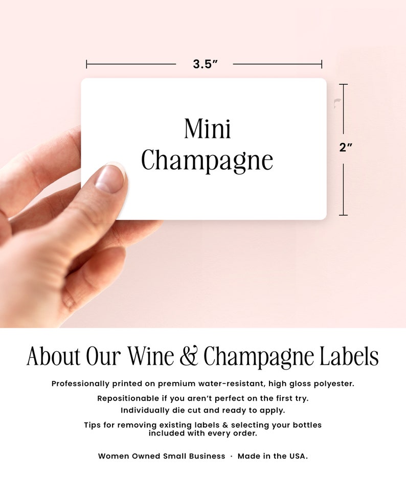 a person holding a wine and champagne label