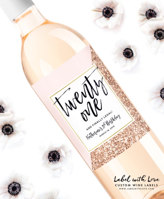 Birthday 21st Birthday Wine Label Personalized Birthday Label