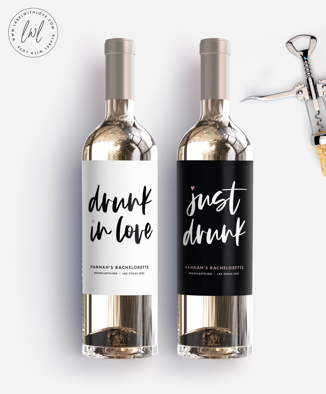 Drunk in Love Wine Labels Engagement Party Champagne Wedding Etsy