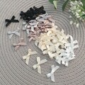 3cm Black White Neutral Satin Bows - Pre Tied Bow -  Plus Self Adhesive Pad - Ribbon - Cake - Card - Craft - Popsicle Bows