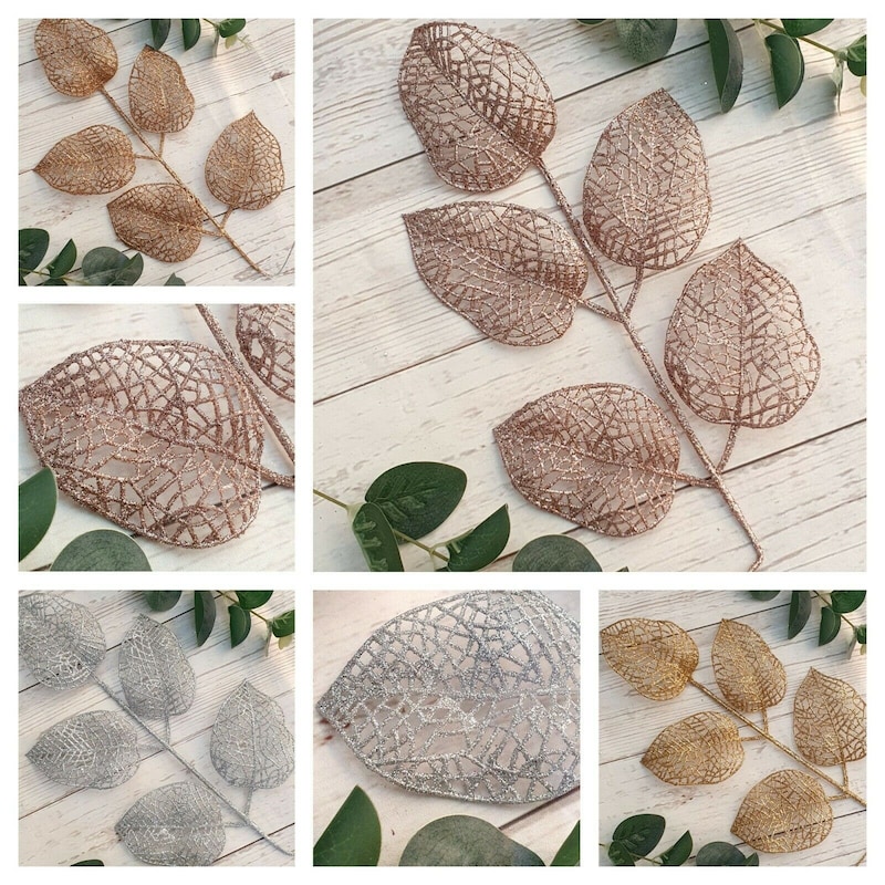 Rustic Copper Table Top Champagne Leaf Garland - Etsy UK