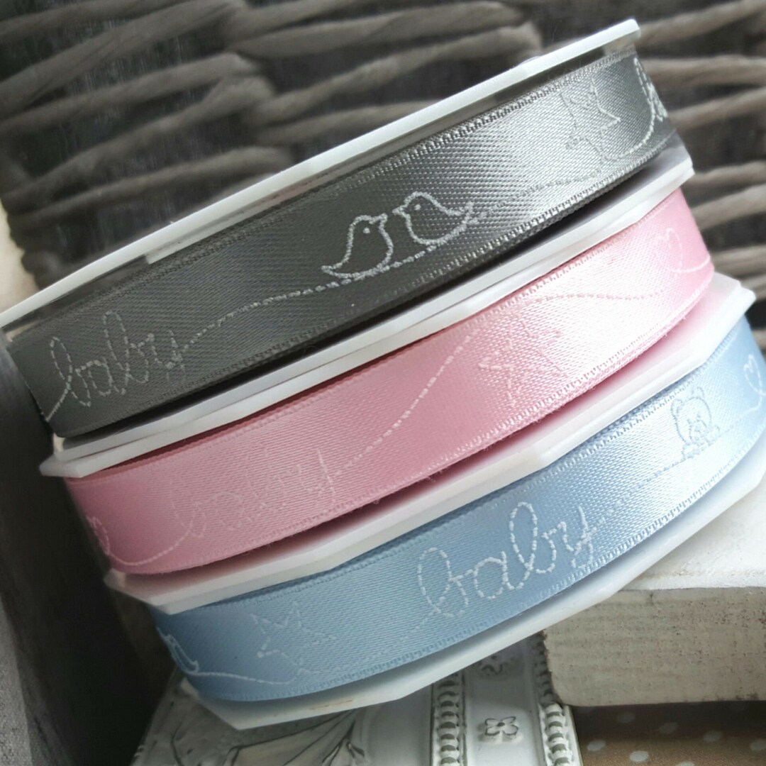 Newborn Ribbon Baby Boy / Girl Ribbon. Blue or Pink. Baby Shower - Etsy