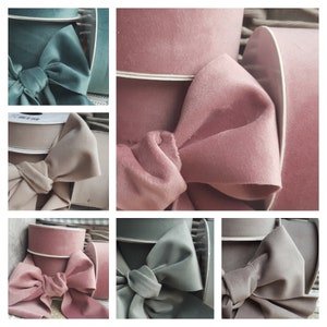 Soft Velvet Ribbon 25, 40 or 70mm. Dusky Pink, Sage Green, Taupe, Natural, Teal - Vintage Colours-  Cut Edge.