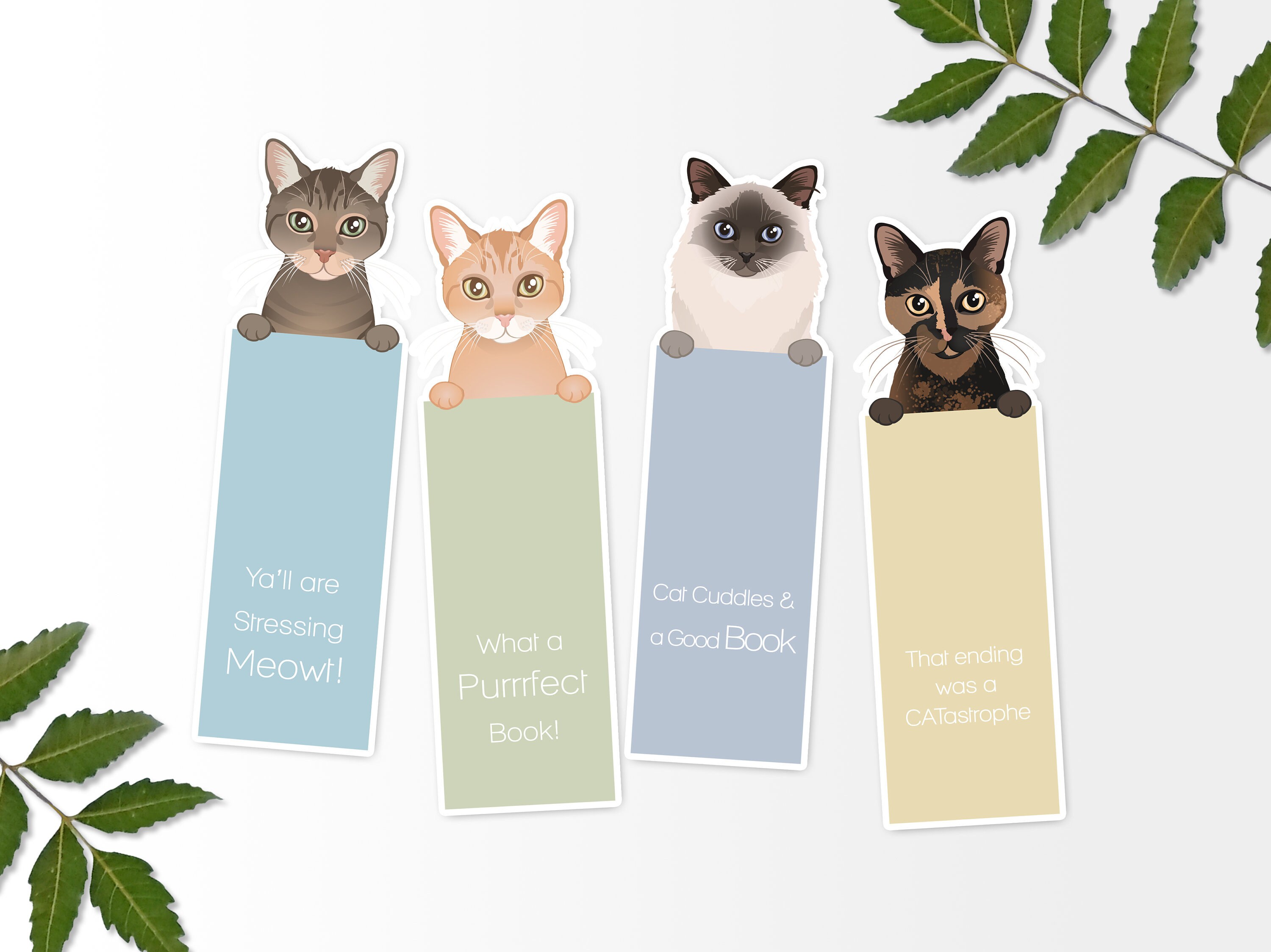 Printable Cat Bookmarks Printable Bookmark Digital Print Etsy Australia