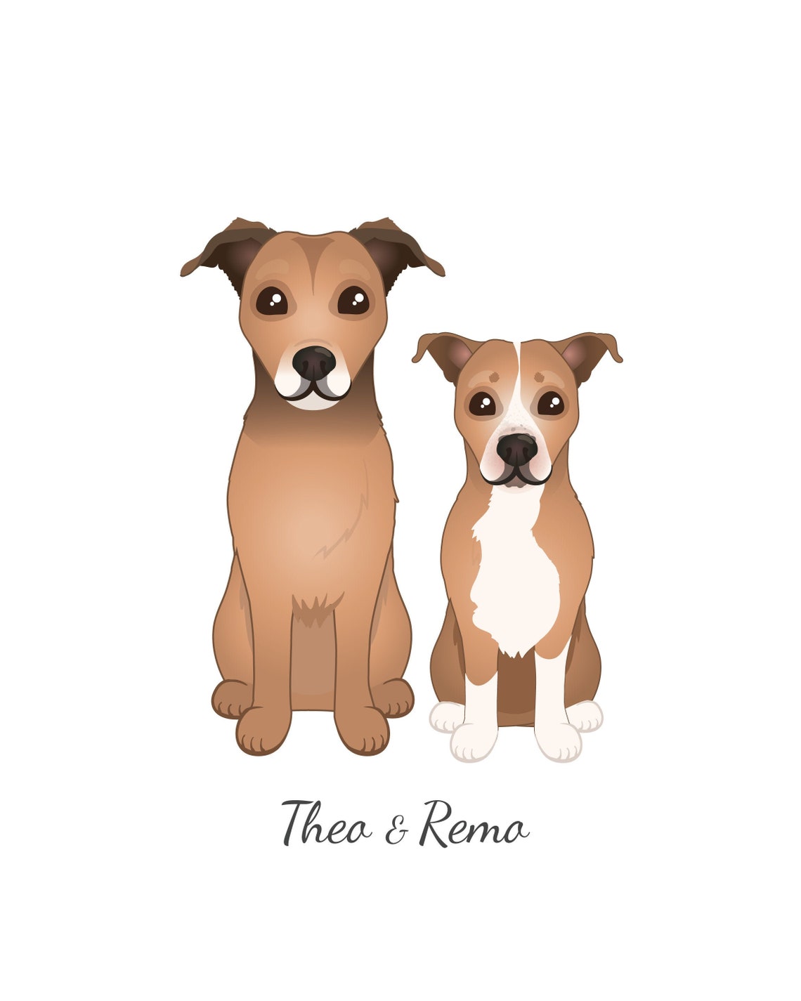 Minimalist Custom Pet Portrait Illustration Personalized Etsy