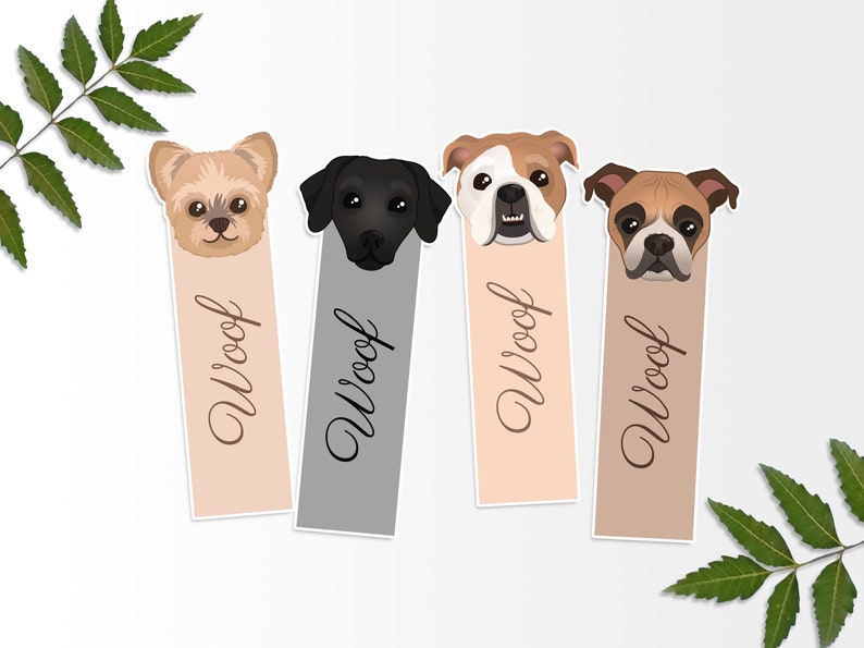 printable dog bookmarks printable bookmark digital print etsy