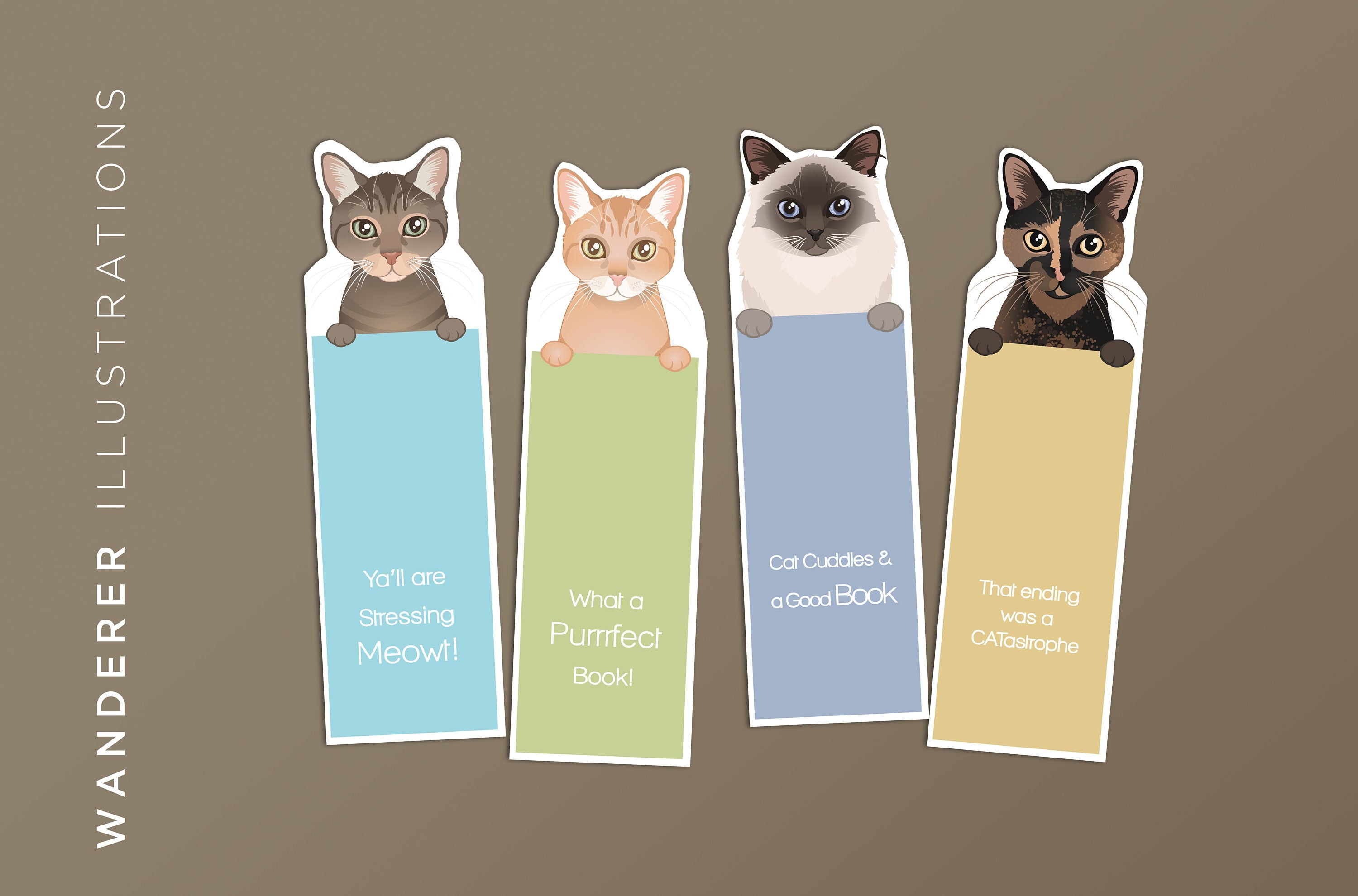 Printable Cat Bookmarks Printable Bookmark Digital Print Etsy Australia