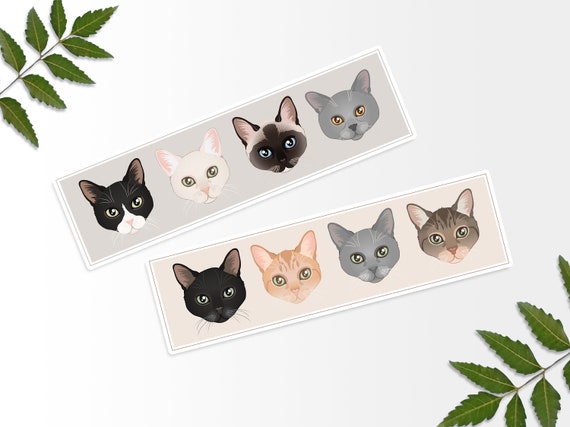 printable cat bookmarks printable bookmark digital print etsy