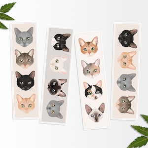 Printable Cat Bookmarks, Printable Bookmark, Digital Print, Instant Download Cat Bookmarks, Cat Gift, Cat Portrait, Pet Portrait, Teacher