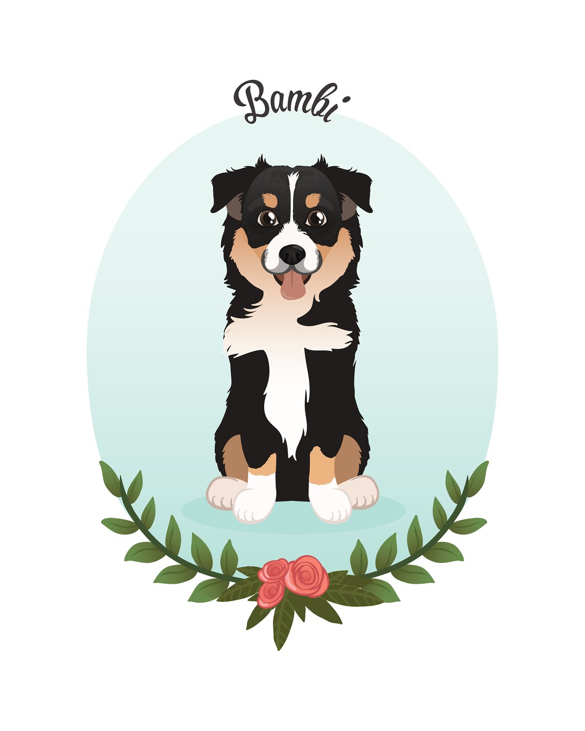 Custom Pet Portrait Illustration Personalized Portrait Cat Etsy