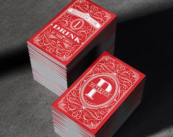 CUSTOM Drink Tickets | Drink Voucher, Token | Party, Wedding, Fundraiser, Event | Red & White