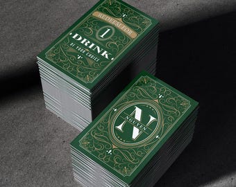 CUSTOM Drink Tickets | Drink Voucher, Coupon | Party, Wedding, Fundraiser, Event | Green