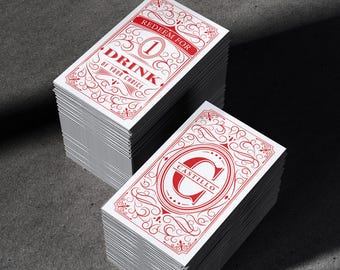 CUSTOM Drink Tickets | Drink Voucher, Coupon | Party, Wedding, Fundraiser, Event | White & Red