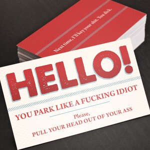 Funny Bad Parking Cards| Stocking Stuffer | Funny Gift for Man, Him, Boyfriend, Husband, Dad, Brother | Gag Gift