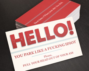 Funny Bad Parking Cards| Stocking Stuffer | Funny Gift for Man, Him, Boyfriend, Husband, Dad, Brother | Gag Gift