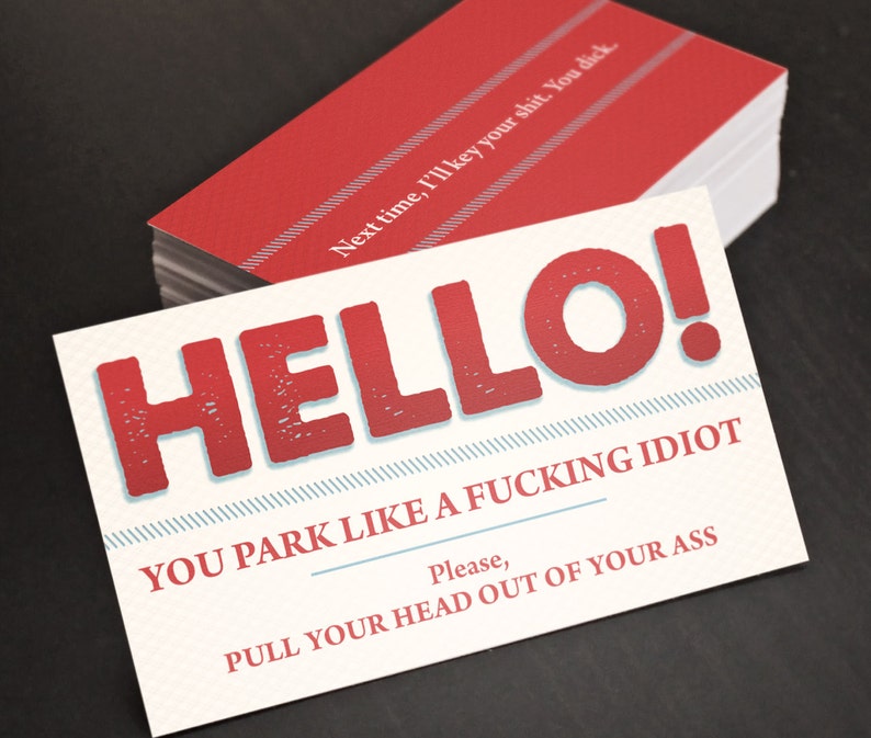 Funny Bad Parking Cards Stocking Stuffer Funny Gift for Man, Him, Boyfriend, Husband, Dad, Brother Gag Gift image 1