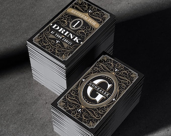 CUSTOM Drink Tickets | Drink Voucher, Coupon | Party, Wedding, Fundraiser, Event | Black & Gold