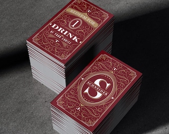 PERSONALIZED Drink Tickets | Drink Voucher, Coupon | Party, Wedding, Fundraiser, Event | Burgundy