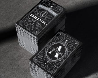 PERSONALIZED Drink Tickets | Drink Voucher, Coupon | Party, Wedding, Fundraiser, Event | Black & Silver