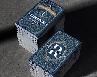 CUSTOM Drink Tickets | Drink Voucher, Coupon | Party, Wedding, Fundraiser, Event | Blue