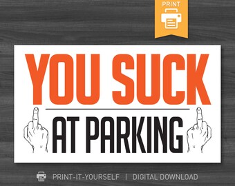 Funny Bad Parking Cards | Gag Gift for Him (Digital Download)