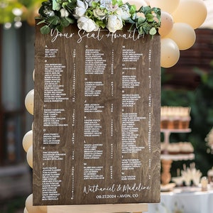 Wood Wedding Seating Chart | Wood Seating Chart Event Sign | Party Seating Chart Sign