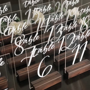 Clear Acrylic Wedding Table Number Sign