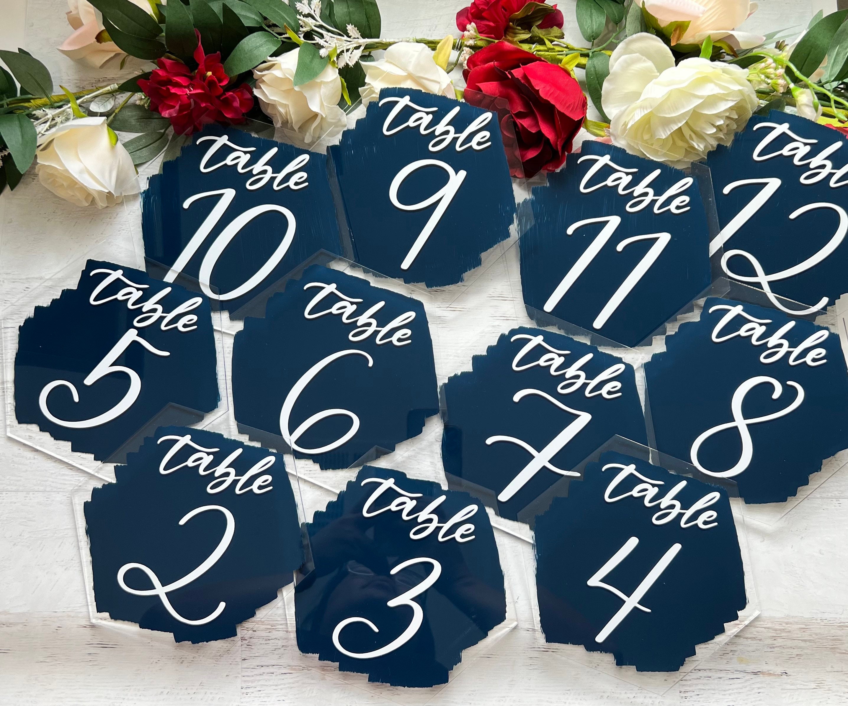 HAPINARY 8pcs Dining Table Decor Table Numbers Acrylic Sign Acrylic Wedding  Sign Acrylic Invitations Blanks Table Number Cards Table Number Stands