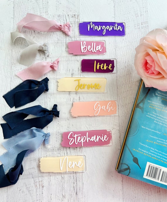Personalized satin ribbon on sale bookmarks