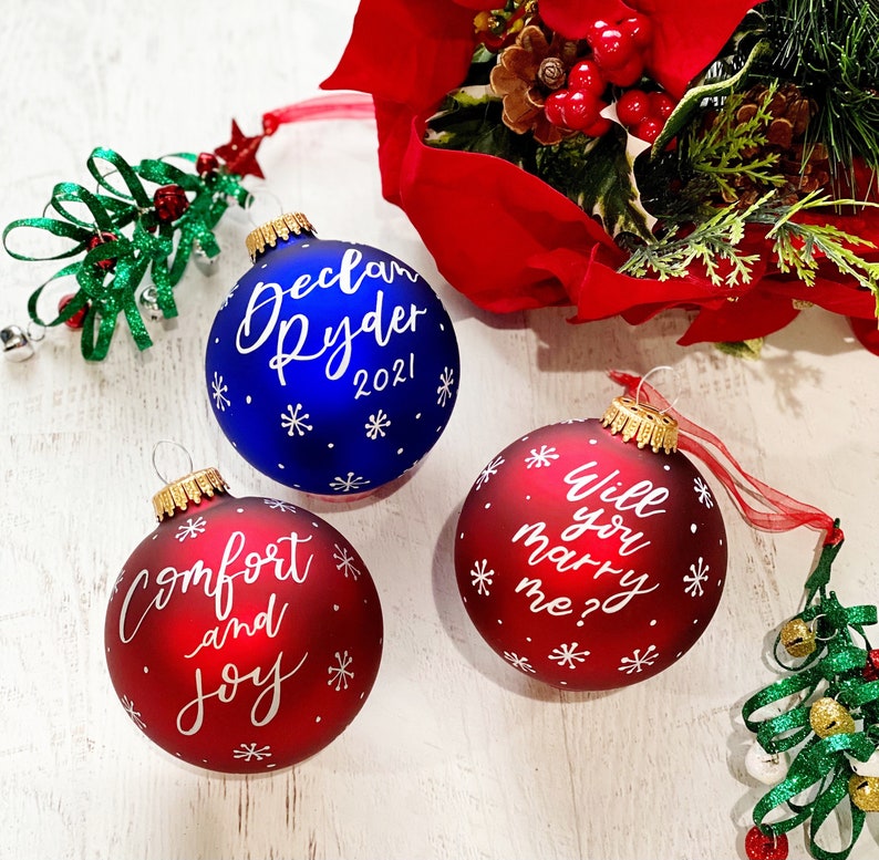 3.25IN Custom Glass Ornament Balls Personalized Christmas Ornament