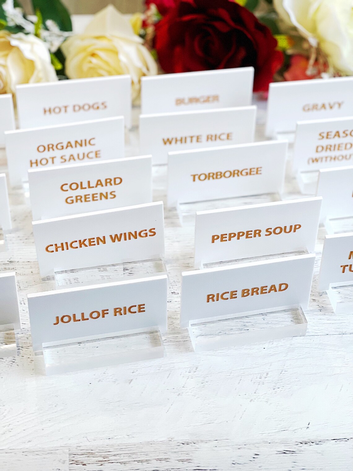 Buffet Food Acrylic Sign / Food Label Signs / Wedding Buffet Etsy