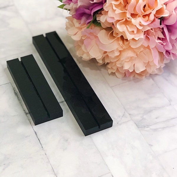Black Acrylic Sign Holder | Solid Black Acrylic Stand |  Acrylic Wedding Sign Stand