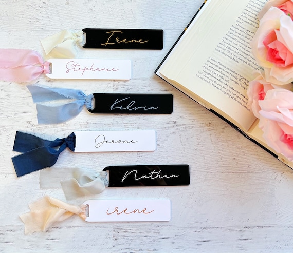 Personalized satin sale ribbon bookmarks