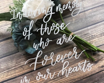 In Loving Memory Acrylic Wedding Sign | Memorial Wedding Acrylic Sign | Favors Wedding Acrylic Sign