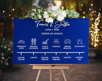 Custom Acrylic Wedding Ceremony Order of Events Sign