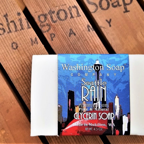 SEATTLE RAIN ~ All Natural "Super Moisturizing" Glycerin Soap ~ Handmade w/ All-Natural Gluten-Free Ingredients ~ Fresh Rain from the PNW