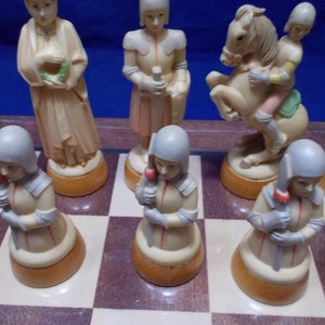 Chess set Jeu d'échecs vintage ANRI Italie bois Universum Arthur Elliott TBE - Juego de ajedrez