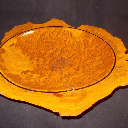 AUSTRALIAN YELLOW BOX Burl Bowl shops Nicely Figured Gloss Finish Signed & Numbered