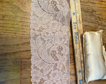 Antique lace by the yard mocha color french 1920 deco yardage pure cotton