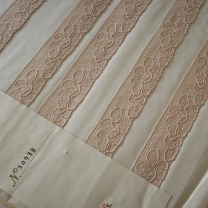 Antique lace by the yard or roll beigish color french 1920 floral design yardage pure cotton