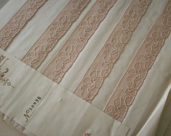 Antique lace by the yard or roll beigish color french 1920 floral design yardage pure cotton