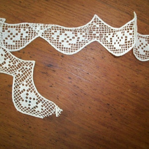 Antique filet lace