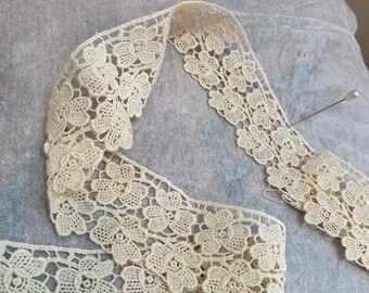 Pure cotton Antique lace by the yard or roll venise lace swiss origin 1920