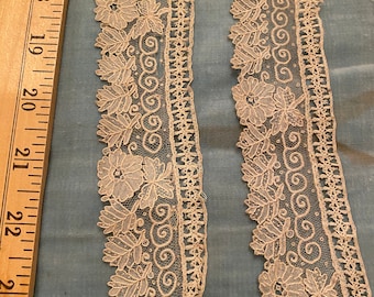 Antique lace point de gaze 1800s antique lace delicate design Finely done