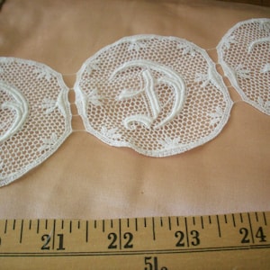 Prachtige lace antieke initials opgestikte Duitse zijde/katoen