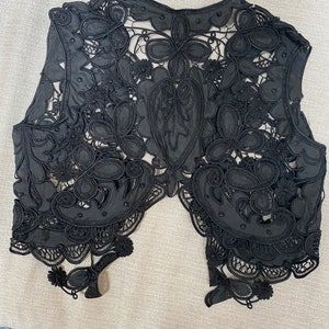 Amazing black antique lace vest