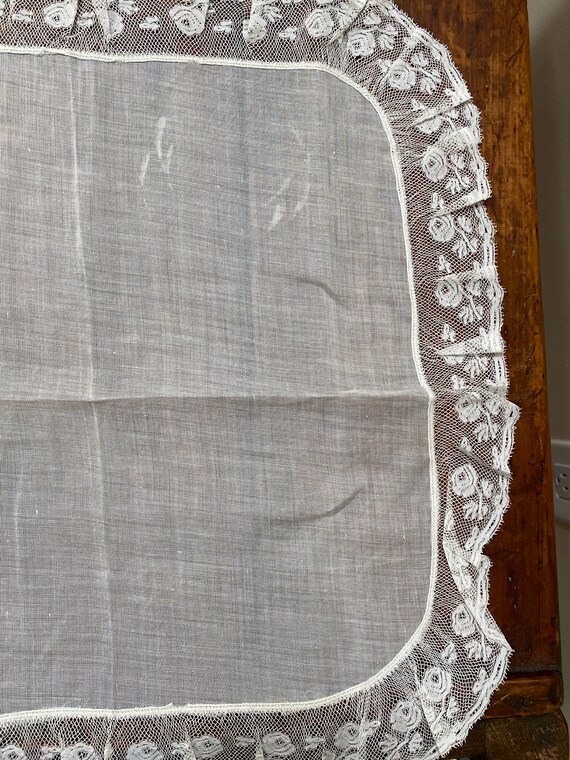 Antique Lace hand done wedding hanky/doily 1800s … - image 3