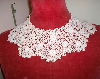 Antique lace collar Irish Crochet 1800s antique lace