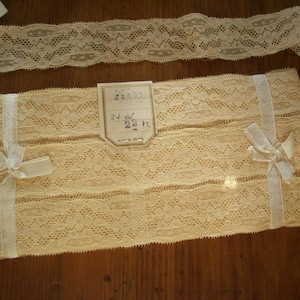 Encaje francés vintage de algodón puro con mantequilla, diseño encantador, 2 anchos