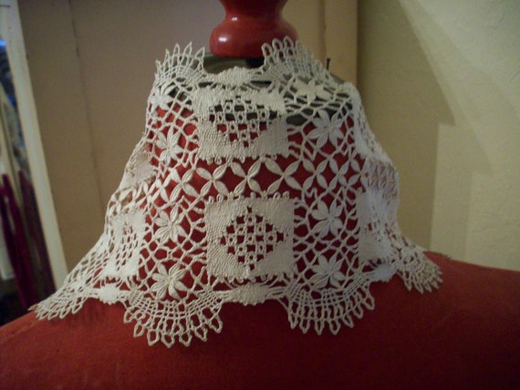 Maltese lace silk/linen scarf/lappet 1800s - image 7